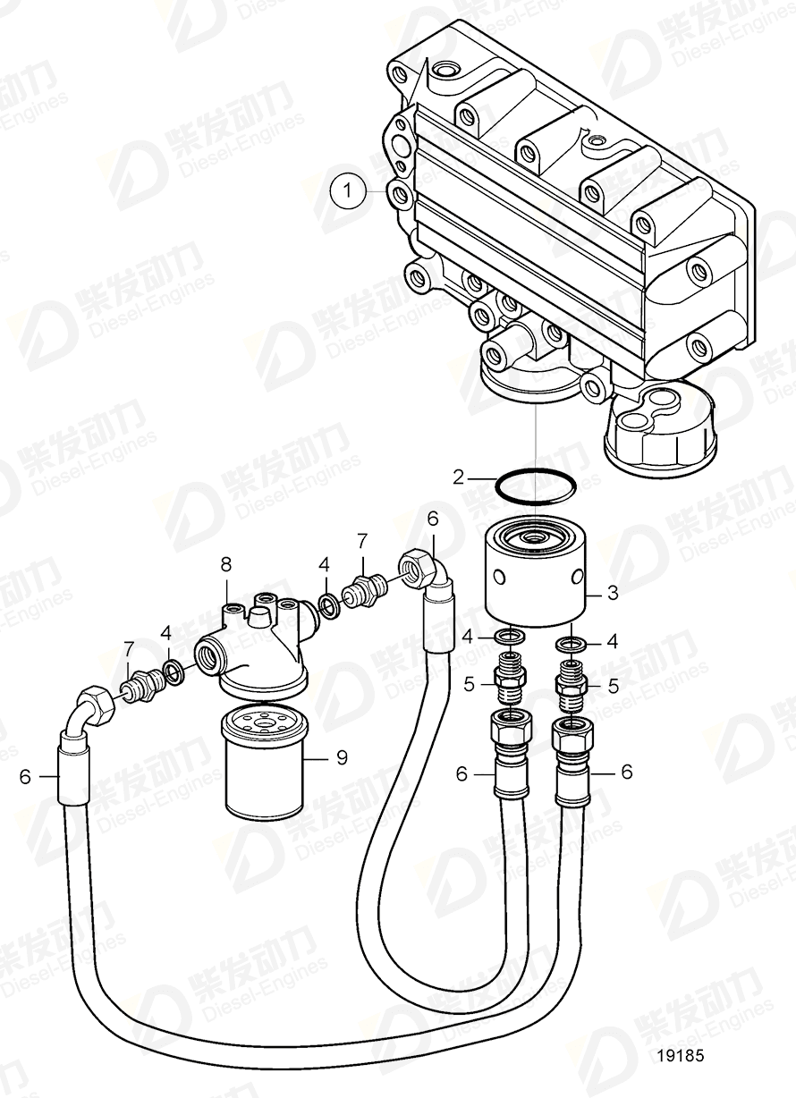 VOLVO Filter housing 22358673 Drawing